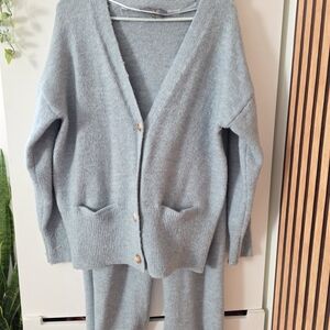 Cozy Gry Knit Cardigan and Pants Set